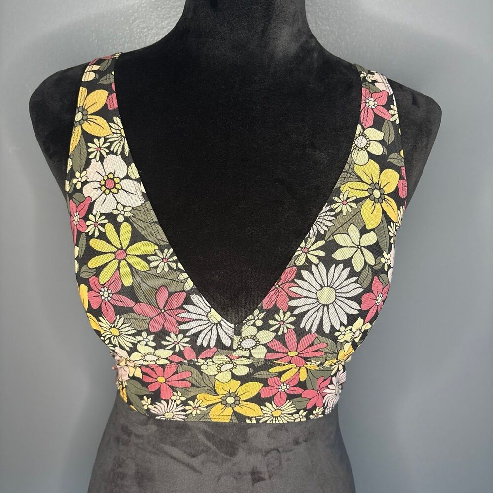 Hollister Gilly Hicks Adjustable Floral Mesh Bralette Womens Medium